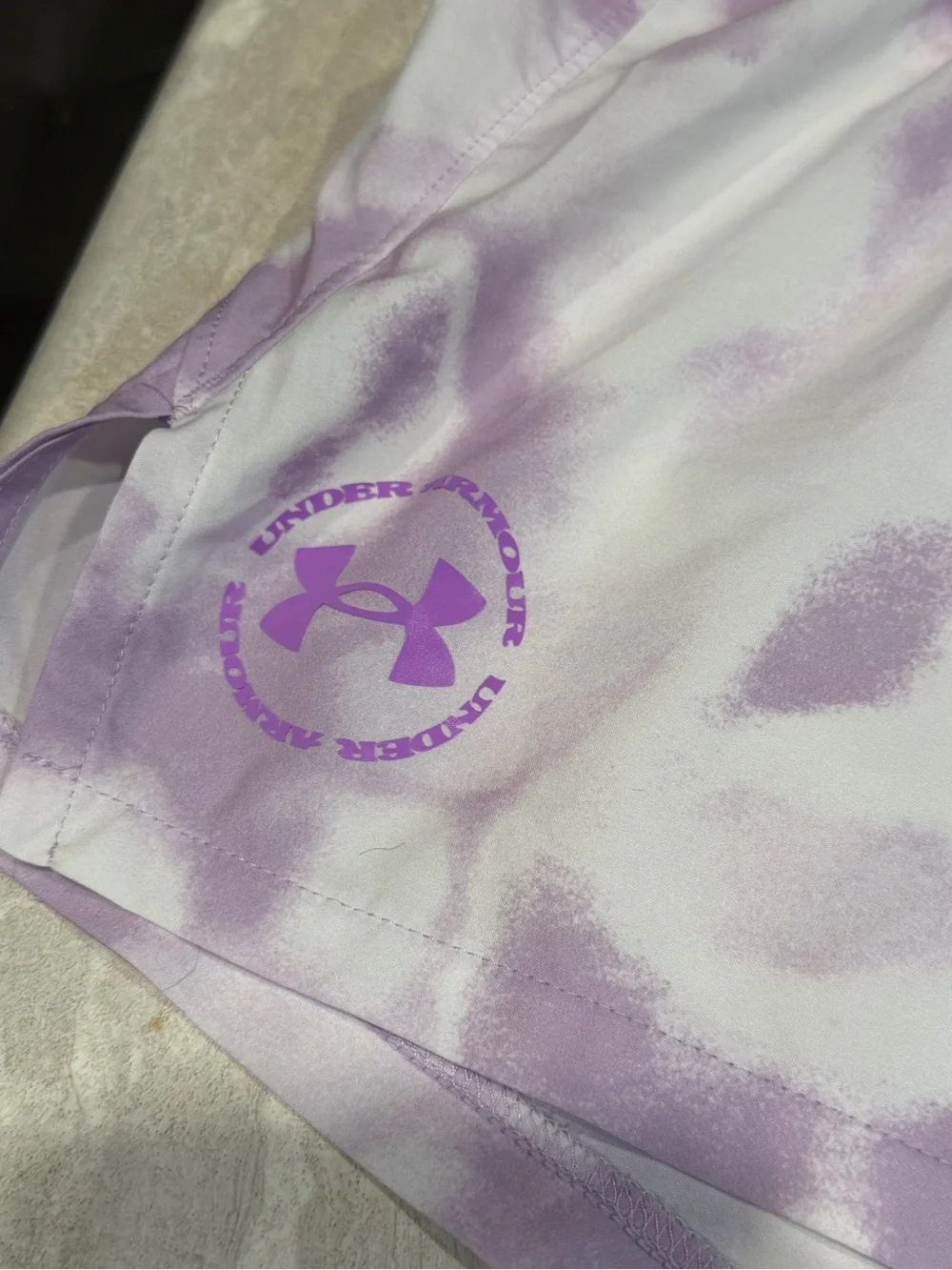 Under Armour Lavender and White Tie-Dye Athletic Shorts